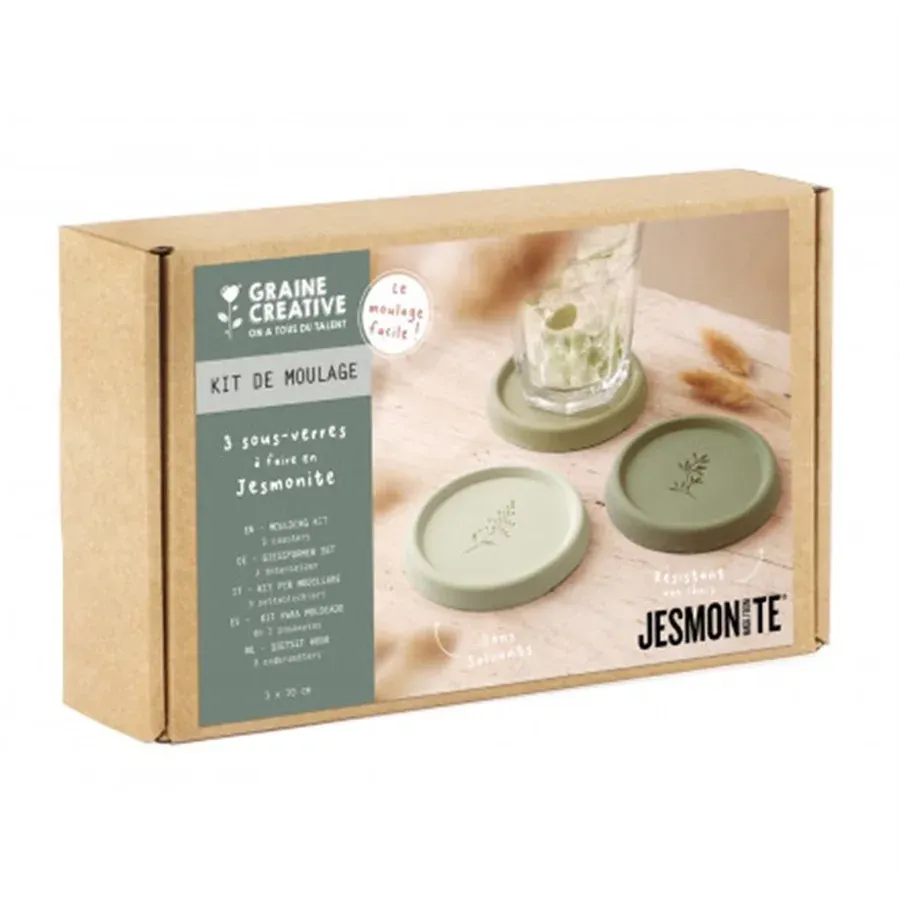 Kit Jesmonite et Graine Créative 3 sous-verres