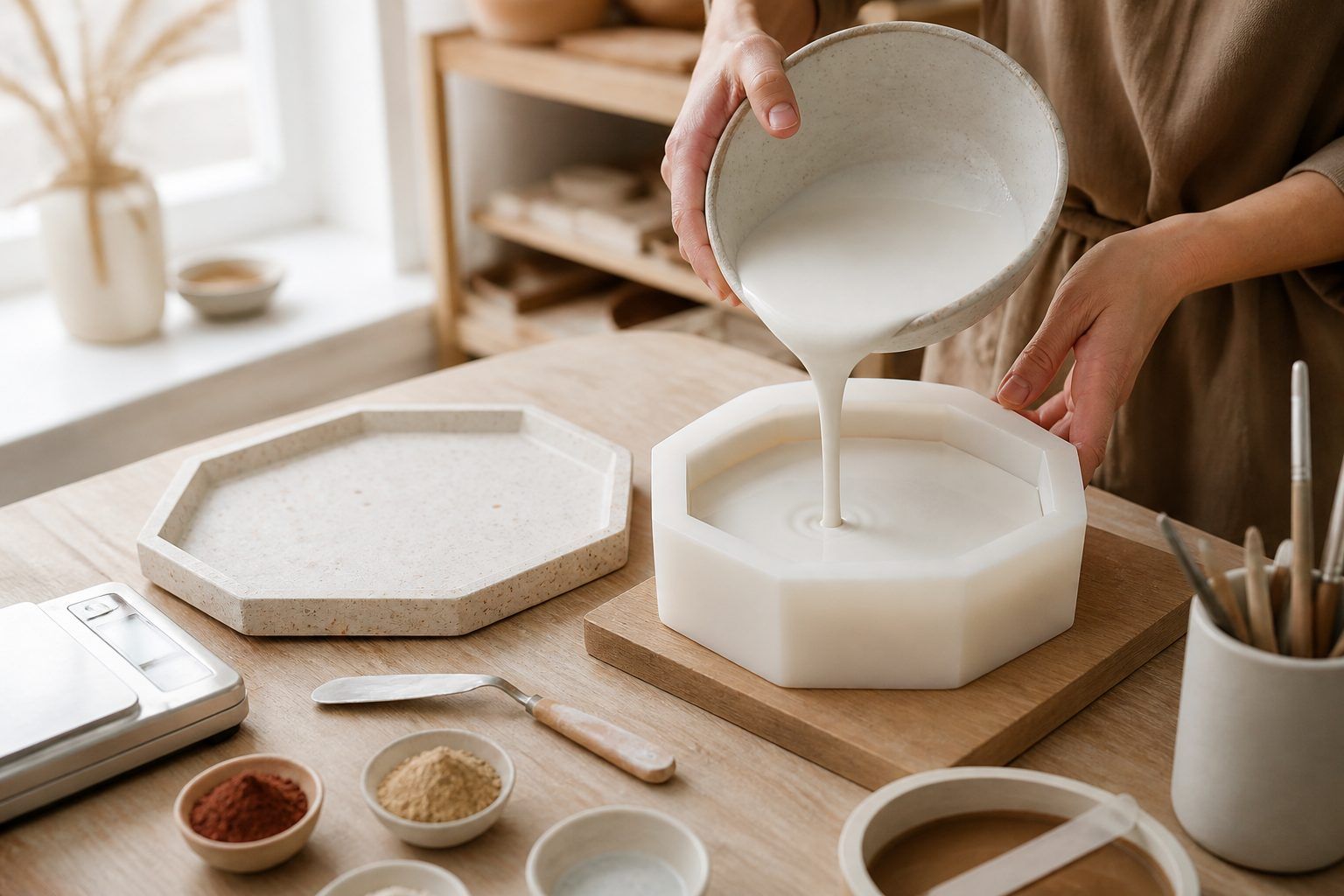 Conseils d’atelier : réussir une création en Jesmonite AC100 sans bulles ni défauts