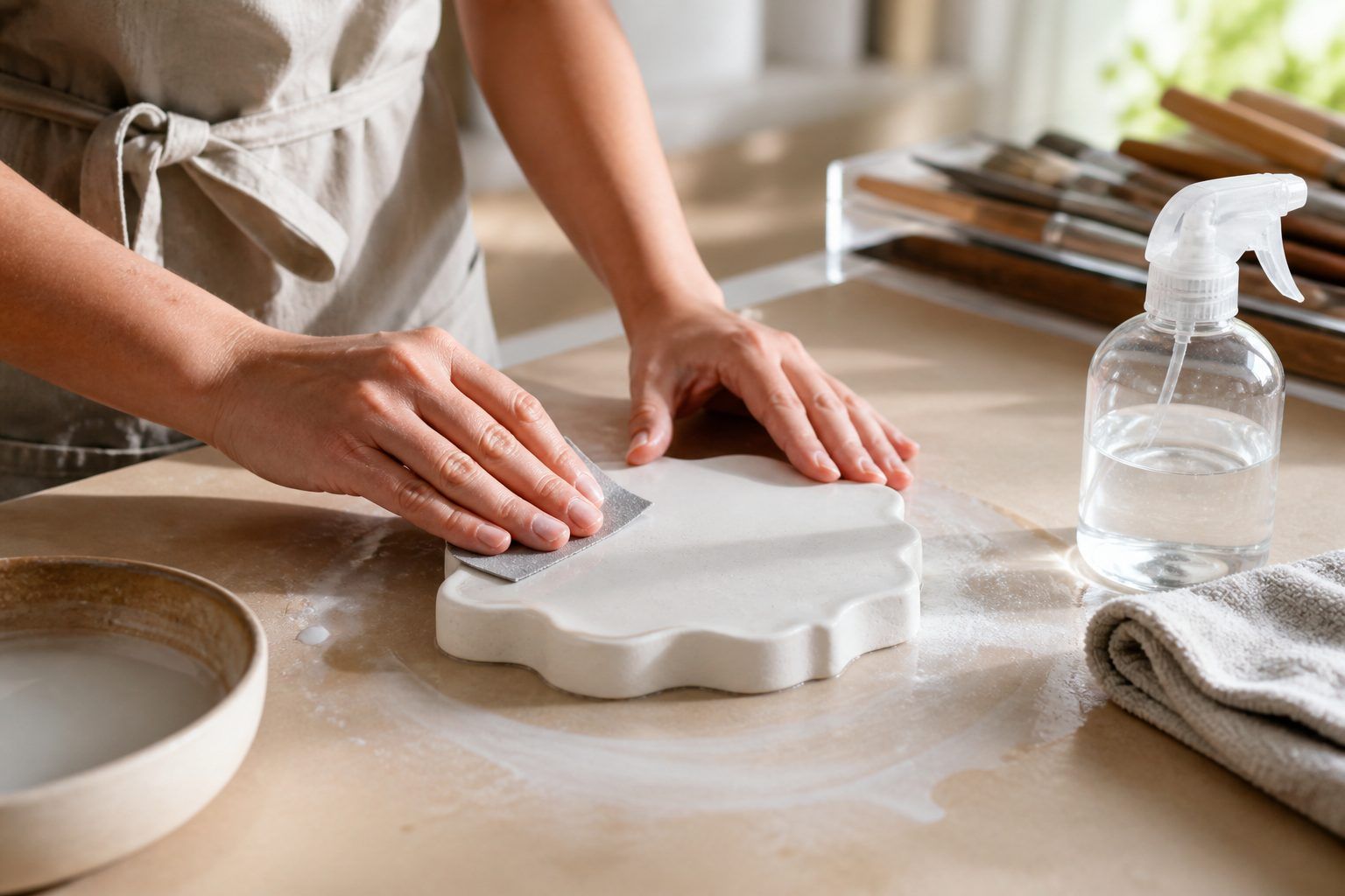 Comment réaliser un ponçage humide propre, sans creuser la surface